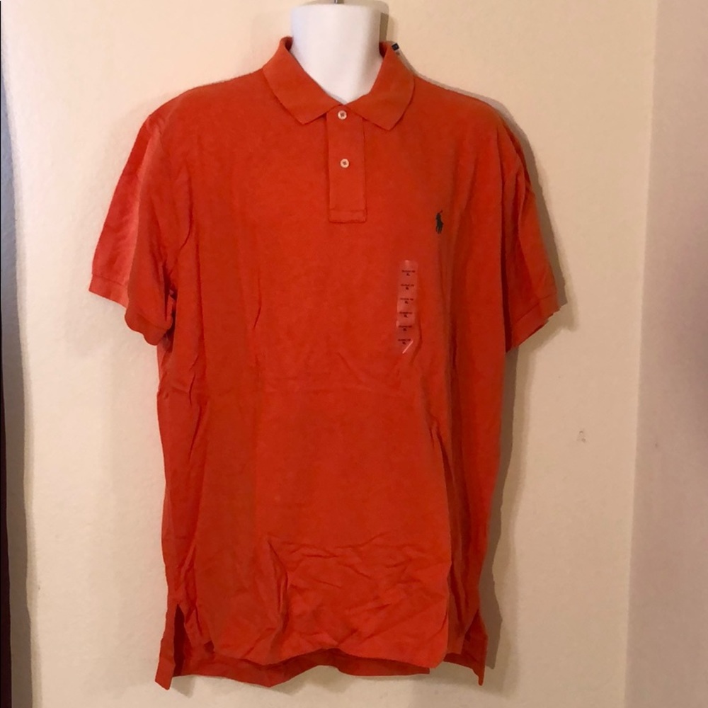 NWT MENS RALPH LAUREN POLO ORANGE XL CLASSIC FIT